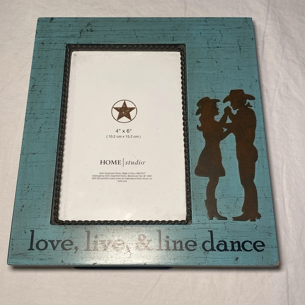 Home Studio Western Cowboy Themed 4x6 Photo Frames Home Decor NWOT Set of 3